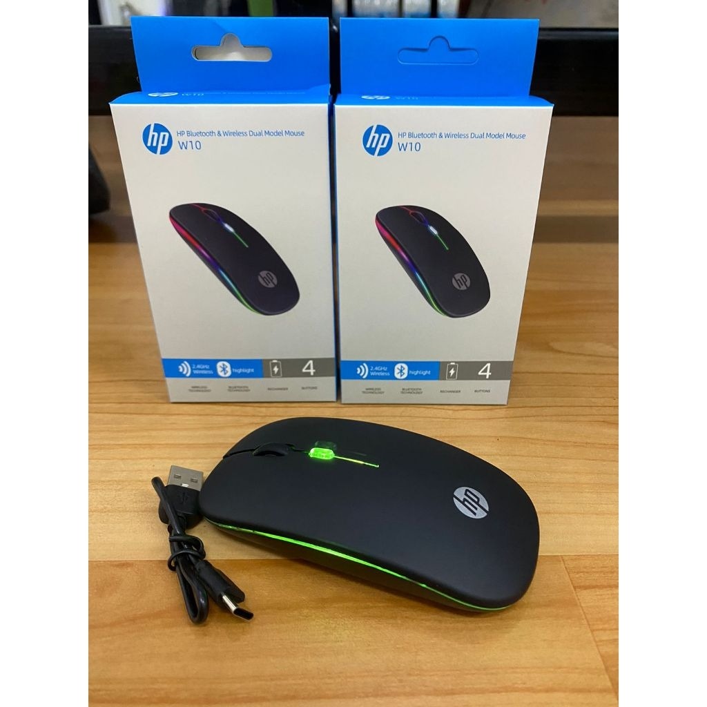 HP W10 Wireless RGB Bluetooth, Wireless, Rechargeable Slim Mouse