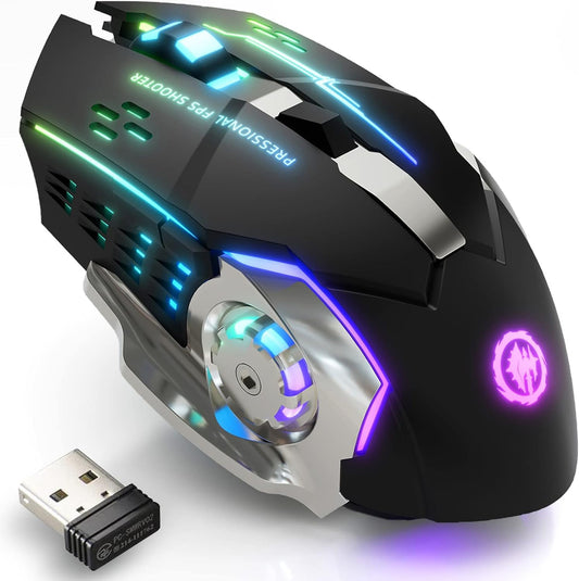 Wireless Rechargeable Gaming Mouse 7 RGB Lights High Quality